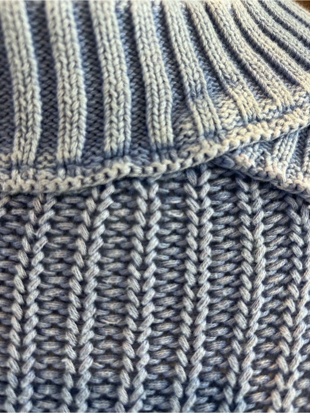 Cold-Shoulder Ribbed Knit Sweater - Light Blue - Picture 4 of 8